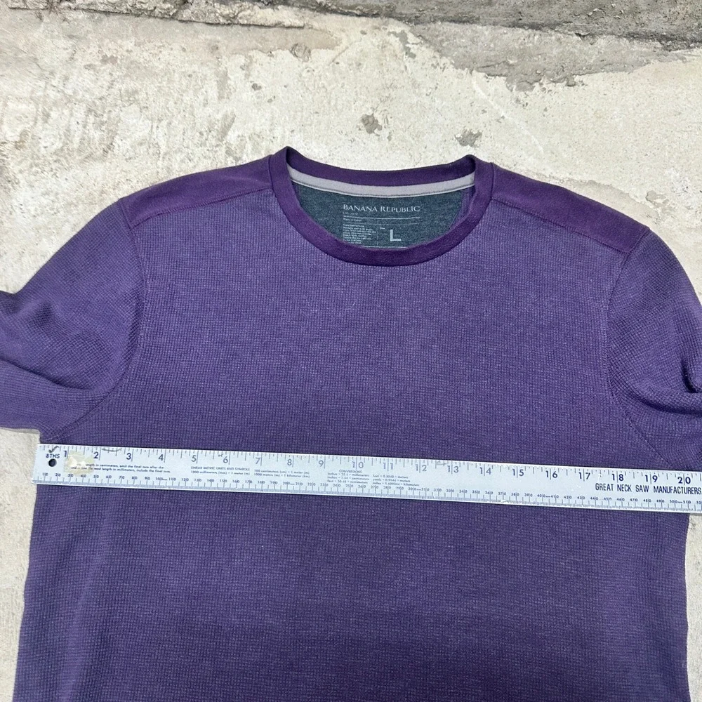 Banana Republic Mens Purple Long Sleeve Crew Neck Cotton Blend Sweater L‎